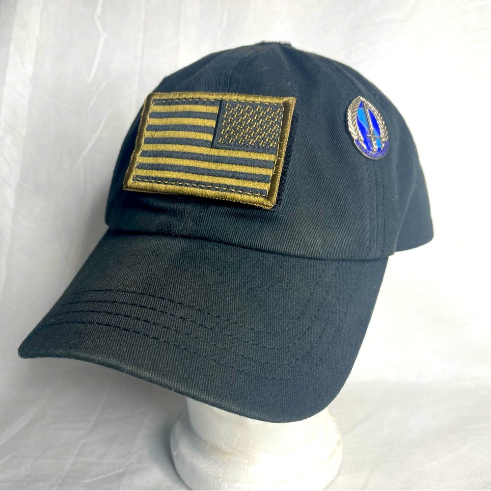 Condor Black Reverse American Flag Patch Military Tactical Hat Cap No Ground Pin